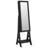 Mirror Jewellery Cabinet with LED Lights - Free Standing Black