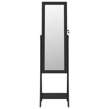 Mirror Jewellery Cabinet with LED Lights - Free Standing Black