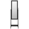 Mirror Jewellery Cabinet with LED Lights - Free Standing Black