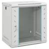 12U Wall Mounted Network Cabinet 19" IP20 53x40x60 cm Colour grey Size 530 x 400 x 600 mm 