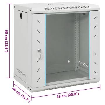 12U Wall Mounted Network Cabinet 19" - Durable & Secure