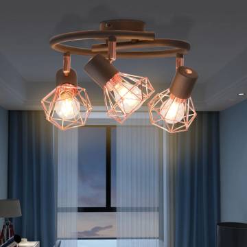 Ceiling Lamp with 3 LED Filament Bulbs - Industrial Style