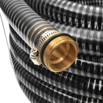 Suction Hose with Brass Connectors - 7m, 25mm Black | HipoMarket