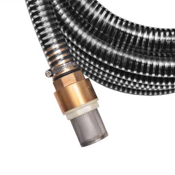 Suction Hose with Brass Connectors - 7m, 25mm Black | HipoMarket