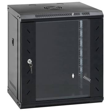 12U Wall Mounted Network Cabinet 19" IP20 - Black & Durable