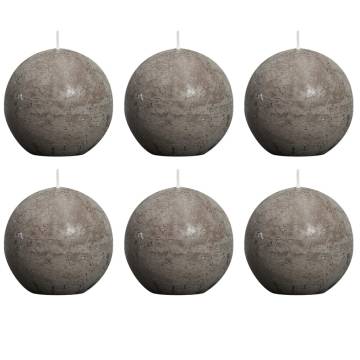 Bolsius Rustic Ball Candle 80mm Taupe - Set of 6 | HipoMarket