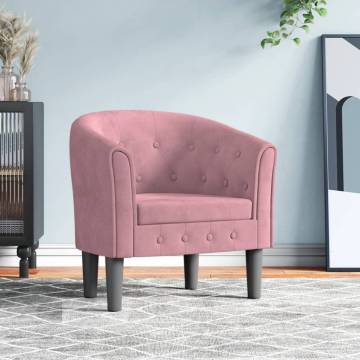 Elegant Pink Velvet Tub Chair for Stylish Interiors | HipoMarket