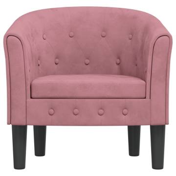 Elegant Pink Velvet Tub Chair for Stylish Interiors | HipoMarket