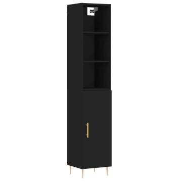 Stylish Highboard Black 34.5x34x180 cm | HipoMarket