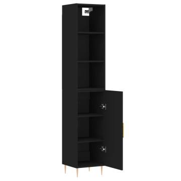 Stylish Highboard Black 34.5x34x180 cm | HipoMarket