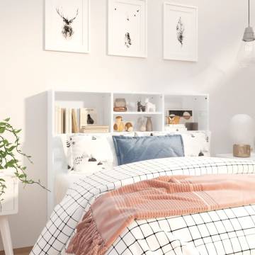 High Gloss White Headboard Cabinet - Stylish Bedroom Storage