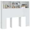 High Gloss White Headboard Cabinet - Stylish Bedroom Storage