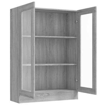 Vitrine Cabinet Grey Sonoma 82.5x30.5x115 cm | Hipomarket