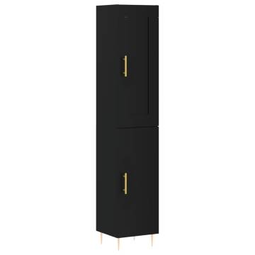 Stylish Highboard Black 34.5x34x180 cm - Hipomarket