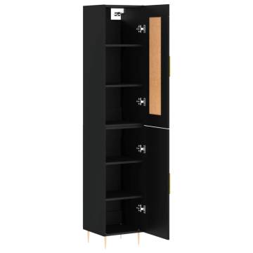 Stylish Highboard Black 34.5x34x180 cm - Hipomarket