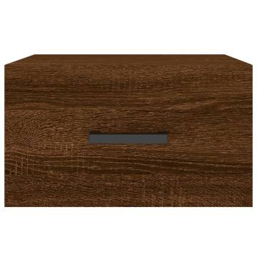 Wall-Mounted Bedside Cabinet - Brown Oak 35x35x20 cm