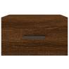 Wall-Mounted Bedside Cabinet - Brown Oak 35x35x20 cm