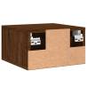 Wall-Mounted Bedside Cabinet - Brown Oak 35x35x20 cm