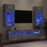 5 Piece TV Wall Units with LED - Concrete Grey | HipoMarket