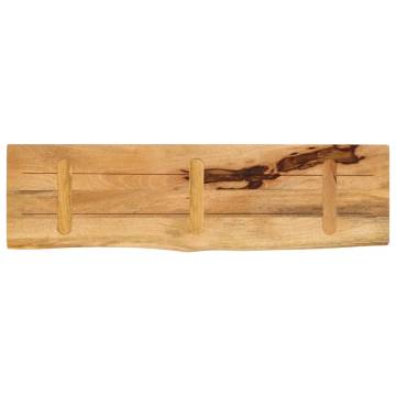 Live Edge Solid Wood Table Top 110x30 cm - Rustic Charm