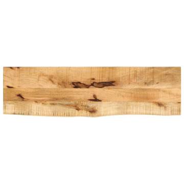 Live Edge Solid Mango Wood Table Top - 100x20x3.8 cm