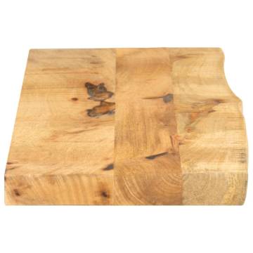 Live Edge Solid Mango Wood Table Top - 100x20x3.8 cm