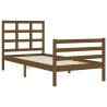 Honey Brown Bed Frame with Headboard - Solid Wood 90x200 cm