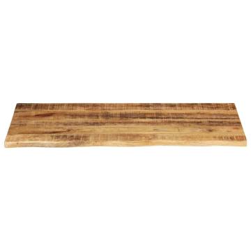 Live Edge Solid Mango Wood Table Top - 120x60x3.8 cm