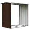 Galvanised Steel Log Storage Shed - 172x91x154 cm Brown