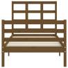 Honey Brown Bed Frame with Headboard - Solid Wood 90x200 cm