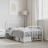 Elegant White Metal Bed Frame with Headboard & Footboard | 107x203 cm