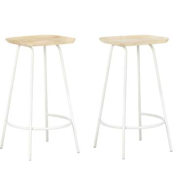 Bar Stools 2 pcs - Solid Mango Wood | Unique Home Decor