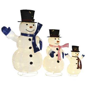 Luxury LED Snowman Family Figures for Christmas Decor