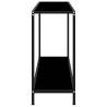 Stylish Black Console Table - Tempered Glass 140x35x75 cm