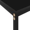 Stylish Black Console Table - Tempered Glass 140x35x75 cm