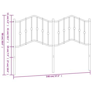 Stylish White Metal Headboard 140 cm for Your Bedroom