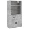 Stylish Highboard in Concrete Grey - Engineered Wood