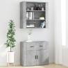 Stylish Highboard in Concrete Grey - Engineered Wood