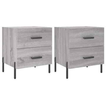 Stylish Grey Sonoma Bedside Cabinets - 2 pcs for Modern Homes