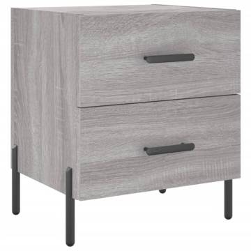 Stylish Grey Sonoma Bedside Cabinets - 2 pcs for Modern Homes