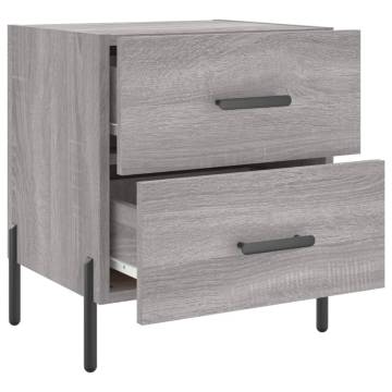 Stylish Grey Sonoma Bedside Cabinets - 2 pcs for Modern Homes