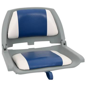 2 Piece Foldable Boat Seat Set - Blue & White | HipoMarket