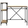 Sonoma Oak Desk with Shelves - Industrial Style Office Furniture