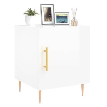 High Gloss White Bedside Cabinet - Modern Charm 40x40x50 cm