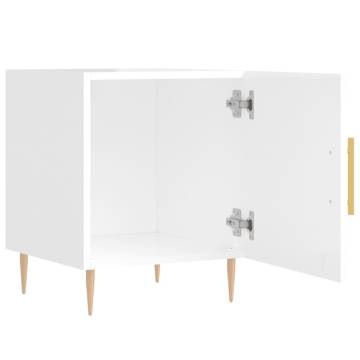 High Gloss White Bedside Cabinet - Modern Charm 40x40x50 cm