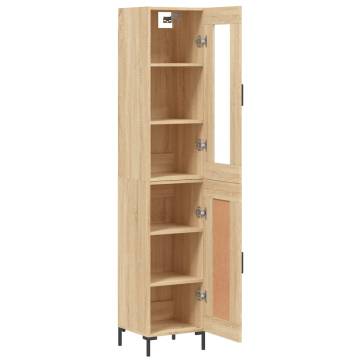 Stylish Highboard in Sonoma Oak - 34.5x34x180 cm