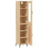 Stylish Highboard in Sonoma Oak - 34.5x34x180 cm