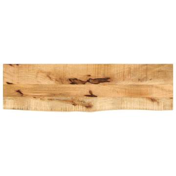 Live Edge Solid Mango Wood Table Top 100x30x3.8 cm | HipoMarket