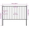 Powder-Coated Steel Fence Panel with Posts - 1.7x1.25 m Black