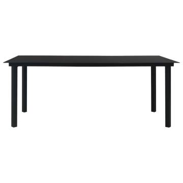 Garden Dining Table Black 190x90 cm - Steel and Glass